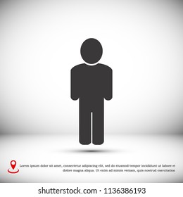man Vector icon, stock vector illustration flat design style