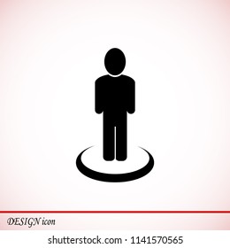 man vector Icon, stock vector illustration flat design style