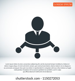man vector icon, stock vector illustration flat design style