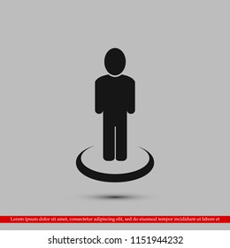 man vector Icon, stock vector illustration flat design style
