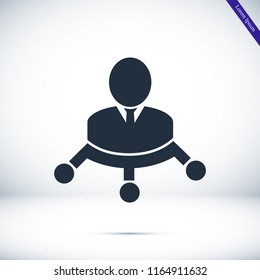 man vector icon, stock vector illustration flat design style