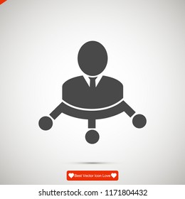 man vector icon, stock vector illustration flat design style