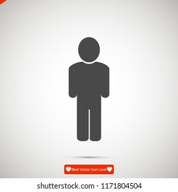 man Vector icon, stock vector illustration flat design style
