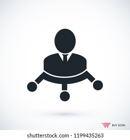 man vector icon, stock vector illustration flat design style