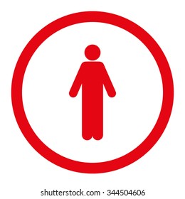Man vector icon. Style is flat rounded symbol, intensive red color, rounded angles, white background.
