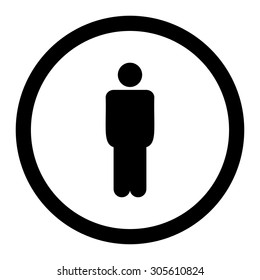 Man vector icon. This rounded flat symbol is drawn with black color on a white background.