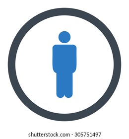 Man vector icon. This rounded flat symbol is drawn with smooth blue colors on a white background.
