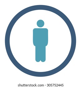 Man vector icon. This rounded flat symbol is drawn with cyan and blue colors on a white background.