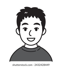 man, vector illustration, black and white illustration