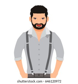 Man vector illustration, cartoon, icon, face