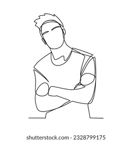 Man vector illustration drawn in line art style