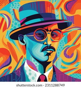 Colores vibrantes de ilustración vectorial masculina
