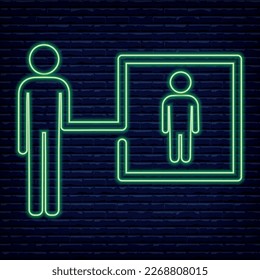 Man and man, vector image. Icon, logo, signs. neon 