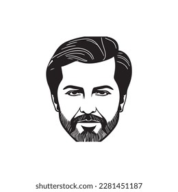 A man vector line art work.