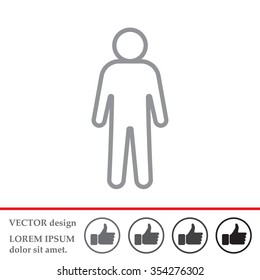 Man - vector line icon