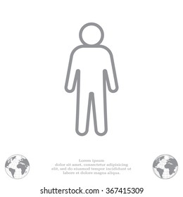 Man - vector line icon