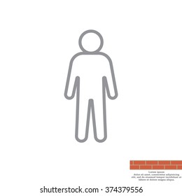 Man - vector line icon