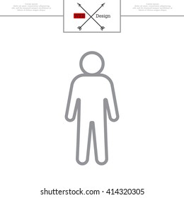 Man - vector line icon