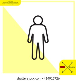 Man - vector line icon