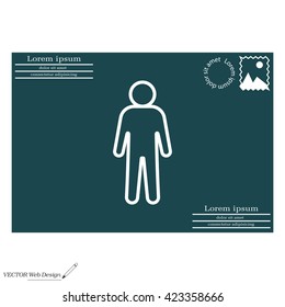 Man - vector line icon