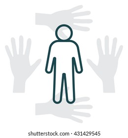 Man - vector line icon