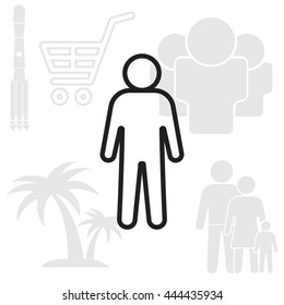 Man - vector line icon