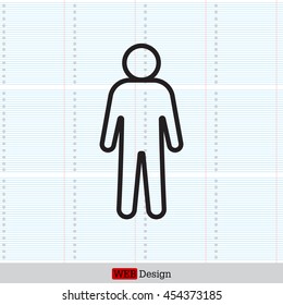 Man - vector line icon