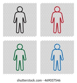 Man - vector line icon