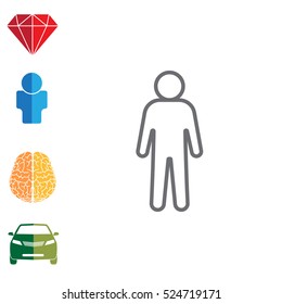 Man - vector line icon
