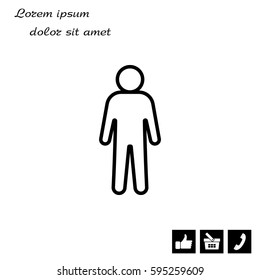 Man - vector line icon