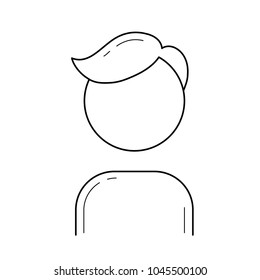Icono de línea vectorial de Man aislado en fondo blanco. Icono de línea de un comerciante de hombre para infografía, sitio web o aplicación.