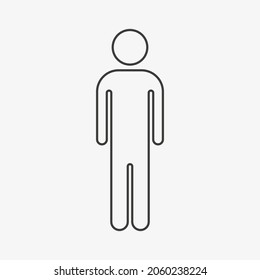 Icono de línea vectorial de Man aislado en fondo blanco.