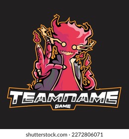 man vector logo illustration with fire power