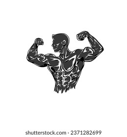 Man vector. Muscular. Muscular man. Vetor is muscular. Silhouette vector. Illustration design