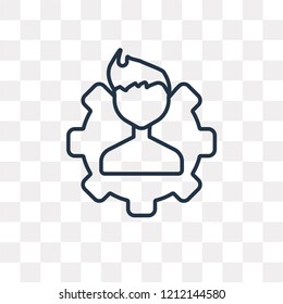 Man vector outline icon isolated on transparent background, high quality linear Man transparency concept can be used web and mobile
