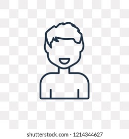 Man vector outline icon isolated on transparent background, high quality linear Man transparency concept can be used web and mobile