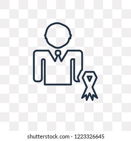 Man vector outline icon isolated on transparent background, high quality linear Man transparency concept can be used web and mobile
