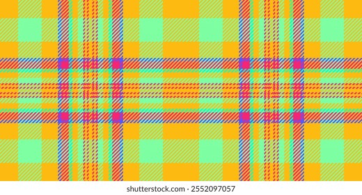 Man vector pattern check, yard tartan textile plaid. Rural fabric seamless background texture in bright and green colors palette.