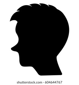 Man Vector Profile or Cameo Silhouette. Male Avatar Black Sign