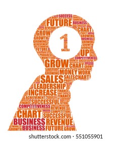 man vector silhouette profile tag cloud concept for competitiveness