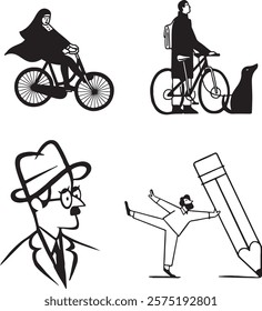 The for man vector silhouettes design illustrstor