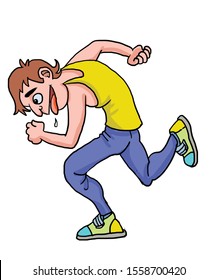 The man very tired after long hours jogging in the park