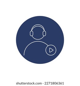man, video, live video customer support icon