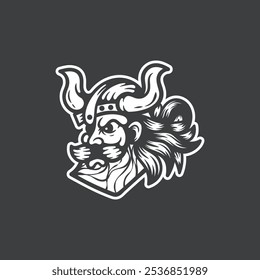 Man Viking Illustration Creative Design Template Logo