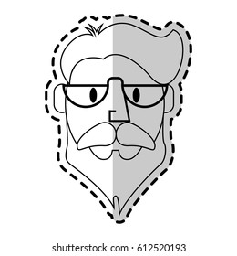 man with vintage or hipster style icon image 