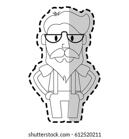 man with vintage or hipster style icon image 