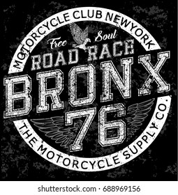 Man vintage t shirt graphic design Bronx Motorcycle