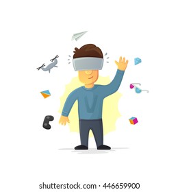A man with Virtual Realit.