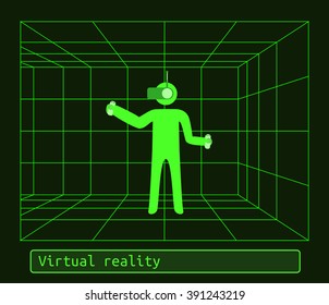Man in virtual reality