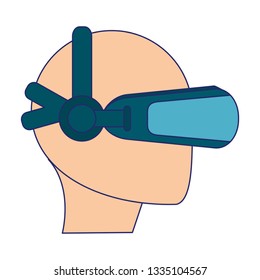 Man with virtual reality glasses